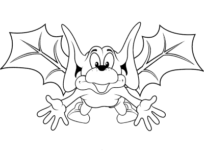 fruit bat coloring page