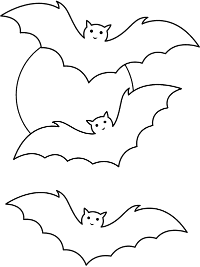 bats and the moon coloring page