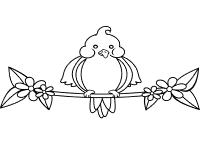 bird on a branch coloring page