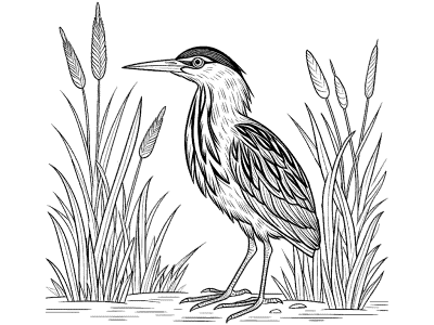 bittern coloring page