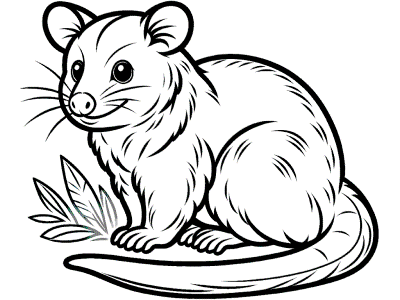 bushtail possum coloring page