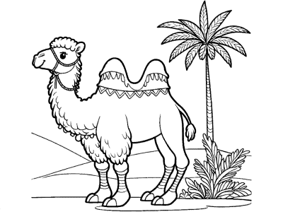 bactrian camel coloring page