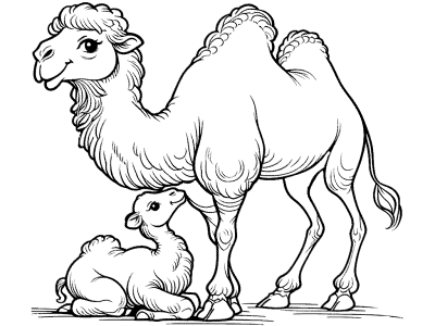 bactrian camel coloring page