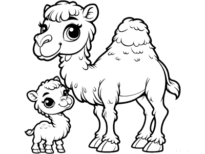 dromedary camel coloring page