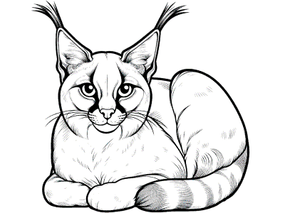 caracal coloring page