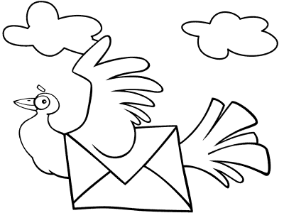 carrier pigeon coloring page