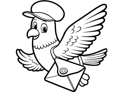 carrier pigeon coloring page