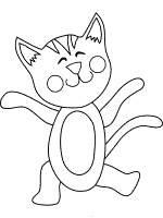 happy cat coloring page