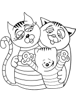 cat family coloring page