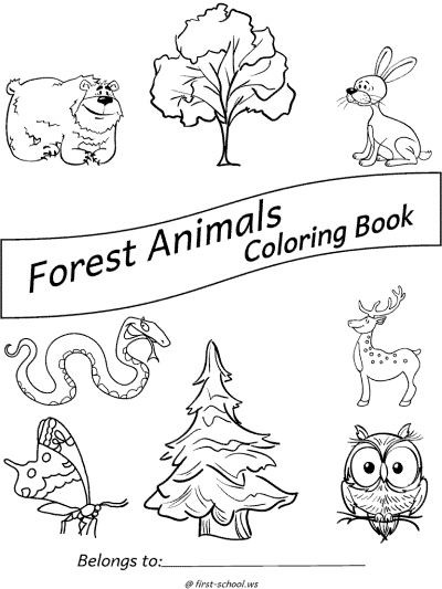 forest animals coloring page