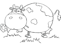 cow and flower coloring page