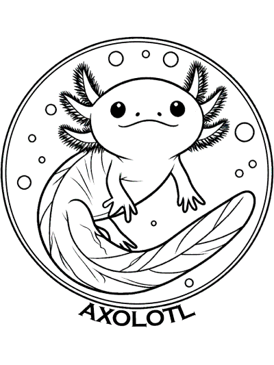 axolotl coloring page critially endangered animal