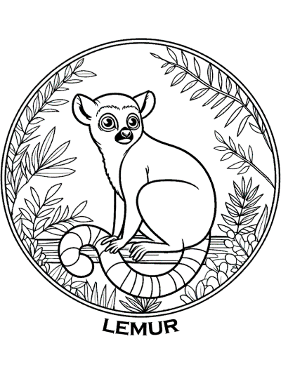 lemur coloring page critially endangered animal