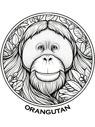 orangutan coloring page critially endangered animal