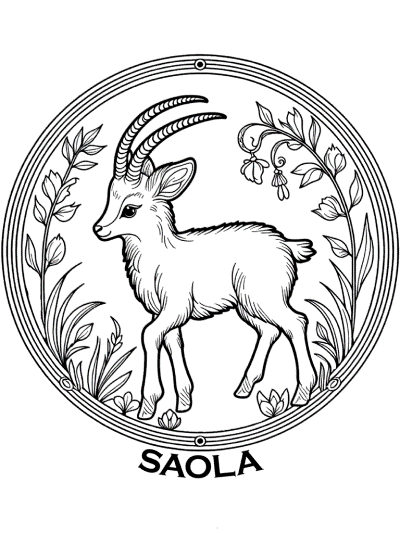 saola coloring page endangered animal