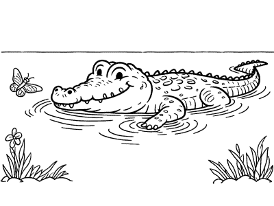 crocodile coloring page