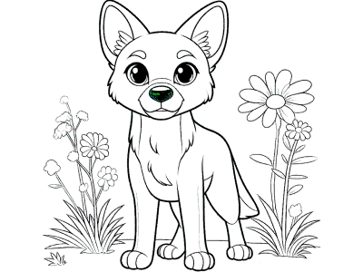 dingo coloring page