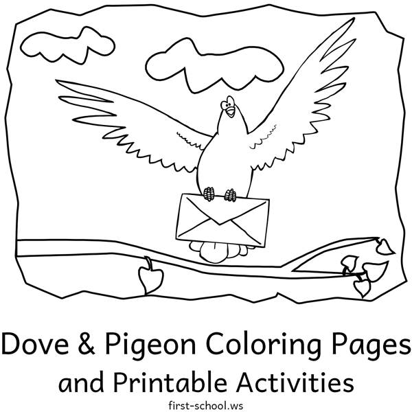 Dove and Pigeon Coloring Pages and Printable Activities