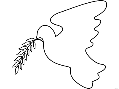 dove and olive branch coloring page