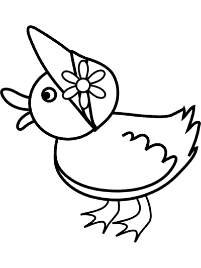 duckling wearing a bonnet coloring page