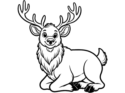 elk or wapiti coloring page