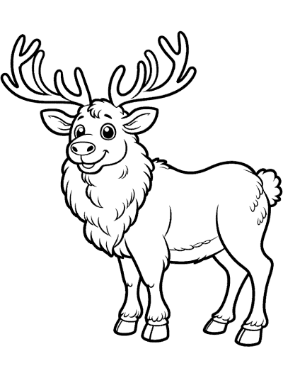 elk or wapiti coloring page