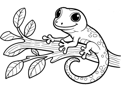 gecko coloring page