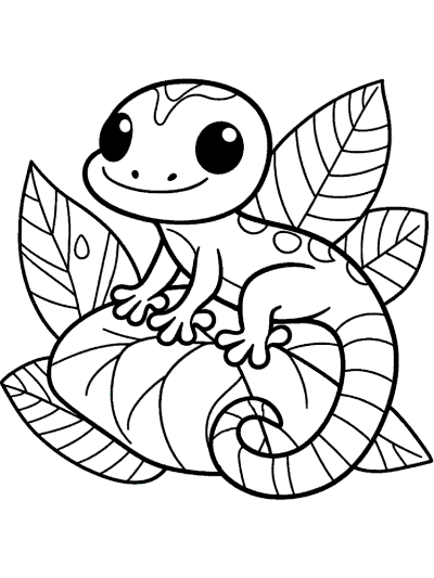 gecko coloring page