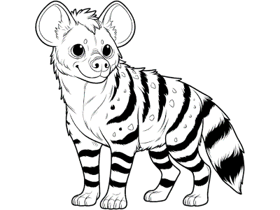 striped hyena coloring page