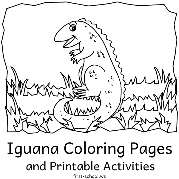 Iguana Coloring Pages
and Printable Activities