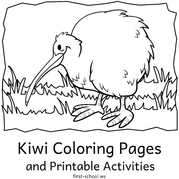 Kiwi Coloring Pages and Printable Activities