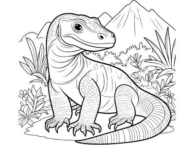 komodo dragon coloring page