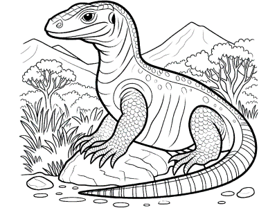 komodo dragon coloring page