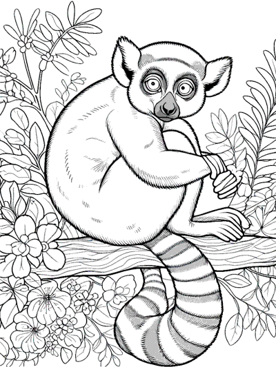 lemur coloring page