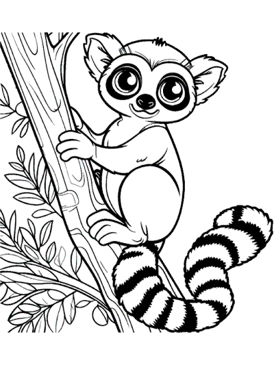 lemur coloring page