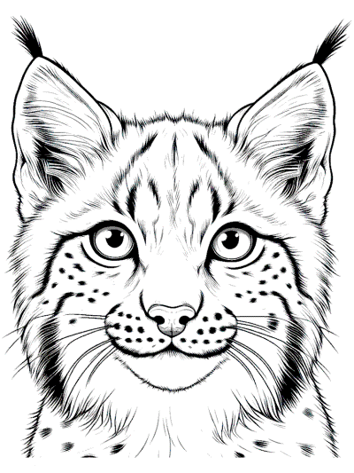 lynx head coloring page