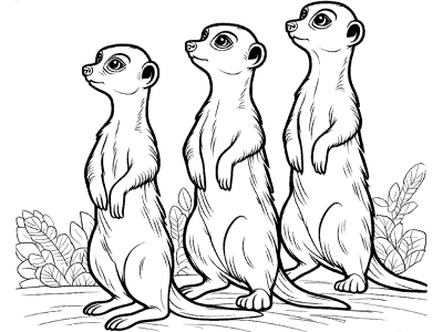 meerkats coloring page