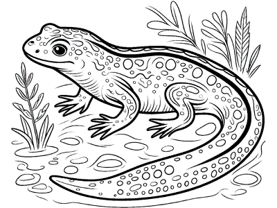 newt coloring page