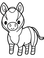 cute okapi coloring page for tots