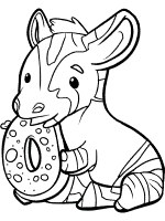 okapi chews on a letter O treat coloring page