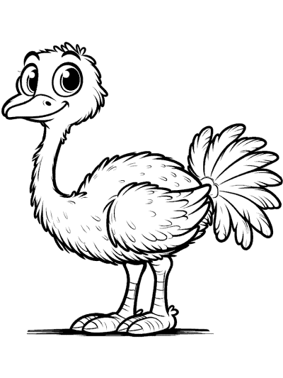 ostrich coloring page