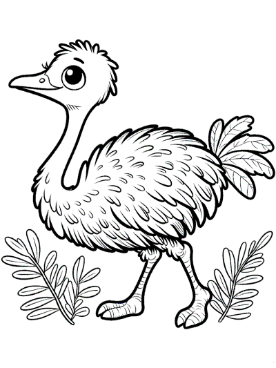 ostrich coloring page