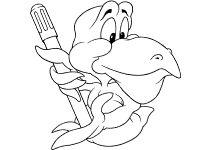 pelican and marker coloring page