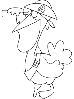 pelican pirate coloring page