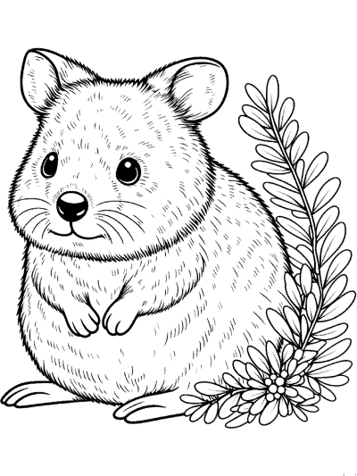 quokka coloring page