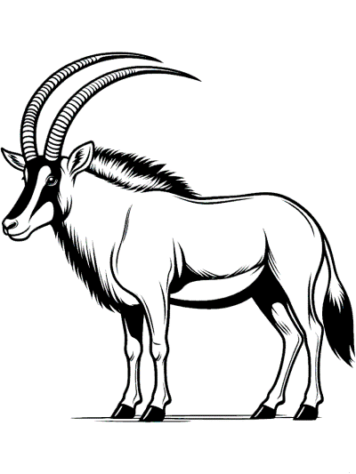 sable antelope coloring page