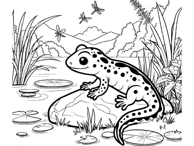 salamander coloring page