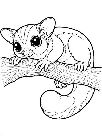 sugar glider coloring page