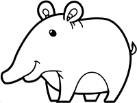 tapir for tots coloring page