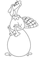 turkey sits on large egg coloring page